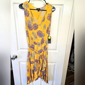 Yellow Floral Print Dress